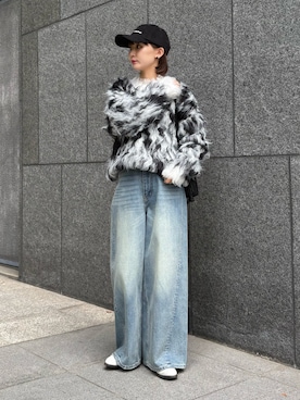 「アイテム（デニムパンツ）」を使った、moekaさん（レディース・156cm）の秋コーディネート