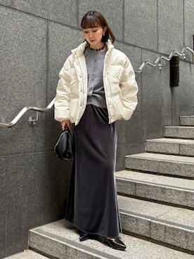 「アイテム（ダウンジャケット/コート）」を使った、moekaさん（レディース・156cm・20代）の冬コーディネート