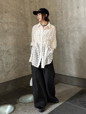 「Lui's（ルイス）のアイテム（シャツ/ブラウス）」を使った、moekaさん（レディース・156cm）の秋コーディネート