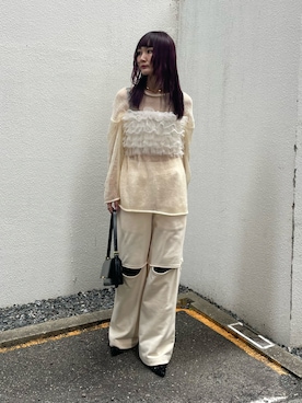 「ファッションを楽しもう」｜「アイテム（その他トップス）」を使った、moekaさん（レディース・156cm）の冬コーディネート