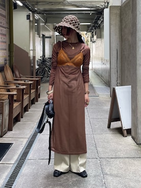 「Lui's（ルイス）のアイテム（ワンピース/ドレス）」を使った、moekaさん（レディース・156cm）の夏コーディネート