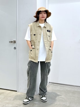 「秋先取りコーデ」｜「アイテム（スウェットパンツ）」を使った、mimif2001さん（レディース・162cm）の夏コーディネート
