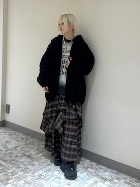 「PAGEBOY（ページボーイ）のモンスターパーカーコート【フード取り外し可能・軽量】（ブルゾン）」を使った、・あさせ・さん（レディース・160cm）の秋コーディネート