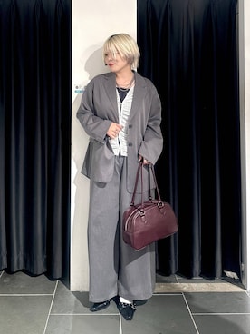 「PAGEBOY（ページボーイ）の【セットアップ対応】チェックMIXジャケット 《2サイズ展開》（テーラードジャケット）」を使った、・あさせ・さん（レディース・160cm）の秋コーディネート