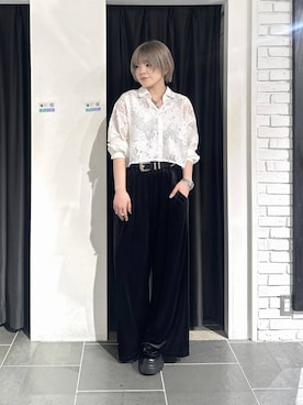 「PAGEBOY（ページボーイ）のレースアップトラックブーツ【ストレッチ/抗菌防臭/軽量/美脚】（ブーツ、ブラック系）」を使った、・あさせ・さん（レディース・160cm）の夏コーディネート