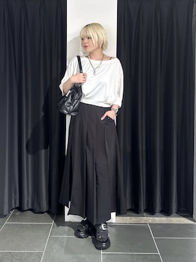 「PAGEBOY（ページボーイ）の≪S/M/Lの3サイズ展開≫ モードバックルスポサン（サンダル、ブラック系）」を使った、・あさせ・さん（レディース・160cm）の春コーディネート