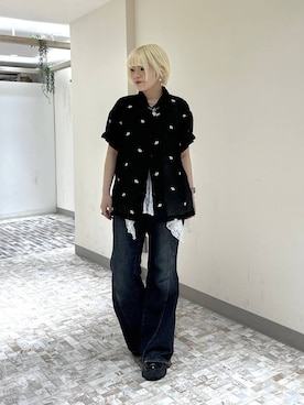 「PAGEBOY（ページボーイ）のプラットチャンキースニーカー（スニーカー、ブラック系）」を使った、・あさせ・さん（レディース・160cm）の春コーディネート