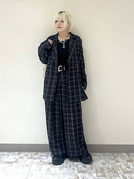 「PAGEBOY（ページボーイ）のヴィンテージバックルベルト2（ベルト、ブラック系）」を使った、・あさせ・さん（レディース・160cm）の夏コーディネート