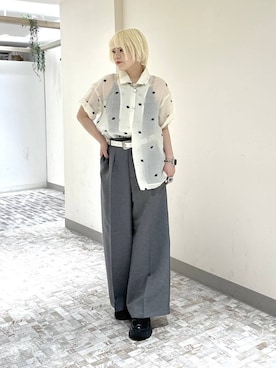 「PAGEBOY（ページボーイ）のアイテム（スラックス）」を使った、・あさせ・さん（レディース・160cm）の春コーディネート