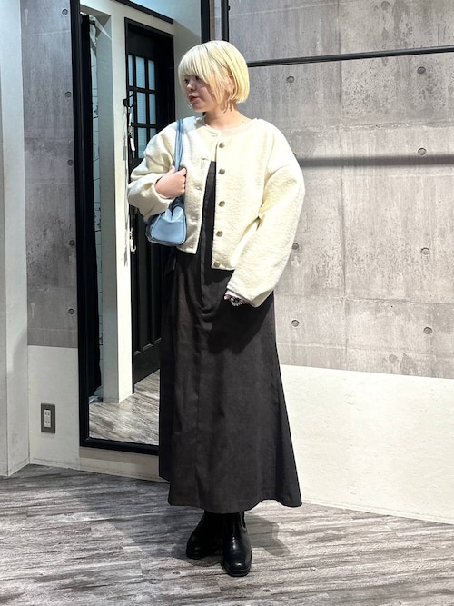 金ボタンノーカラーカーディガン 289330（カーディガン/ボレロ