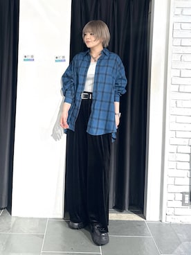 「PAGEBOY（ページボーイ）のレースアップトラックブーツ【ストレッチ/抗菌防臭/軽量/美脚】（ブーツ、ブラック系）」を使った、・あさせ・さん（レディース・160cm）の夏コーディネート