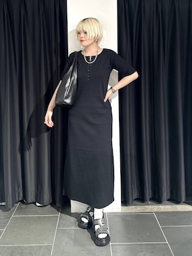 「PAGEBOY（ページボーイ）のトライアングルBAG（トートバッグ、ブラック系）」を使った、・あさせ・さん（レディース・160cm）の春コーディネート