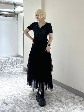 「チュールスカート」｜・あさせ・さん（レディース・160cm）の春コーディネート