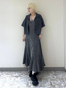 「PAGEBOY（ページボーイ）のプラットチャンキースニーカー（スニーカー、ブラック系）」を使った、・あさせ・さん（レディース・160cm）の夏コーディネート