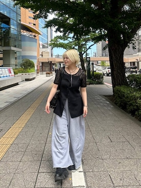 「アイテム（スウェットパンツ）」を使った、・あさせ・さん（レディース・160cm・20代）の夏コーディネート