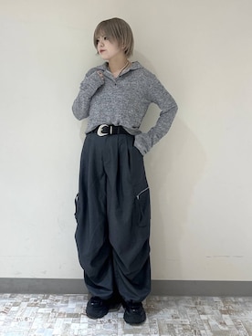 「PAGEBOY（ページボーイ）のヴィンテージバックルベルト2（ベルト）」を使った、・あさせ・さん（レディース・160cm）の秋コーディネート