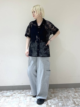 「PAGEBOY（ページボーイ）のモードバックルベルト3（ベルト、ブラック系）」を使った、・あさせ・さん（レディース・160cm）の春コーディネート
