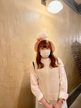 「アイテム（アナログ腕時計、ピンク系）」を使った、gugukooʕ •ᴥ•ʔさん（レディース・165cm）の春コーディネート