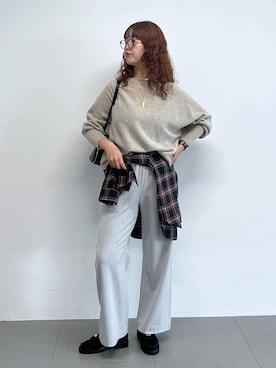 「アイテム（メガネ）」を使った、チーさん（レディース・172cm・20代）の秋コーディネート