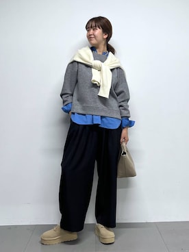 「アイテム（スリッポン）」を使った、チーさん（レディース・172cm・20代）の秋コーディネート