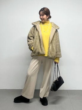 「BARNYARDSTORM（バンヤードストーム）のBARNYARDSTORM / ミンクライクコート（ブルゾン）」を使った、チーさん（レディース・172cm）の秋コーディネート