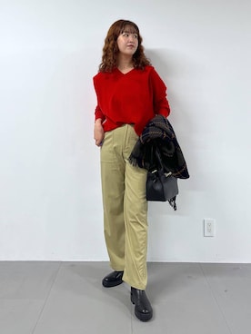 「アイテム（ストール/ショール）」を使った、チーさん（レディース・172cm）の秋コーディネート