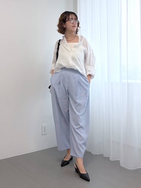 「BARNYARDSTORM（バンヤードストーム）のBARNYARDSTORM / パンチングワンハンドルバッグ【WEB限定】（トートバッグ、ブラック系）」を使った、チーさん（レディース・172cm）の春コーディネート