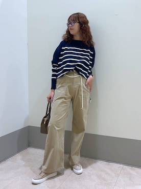 「アイテム（チノパンツ）」を使った、チーさん（レディース・172cm）の夏コーディネート