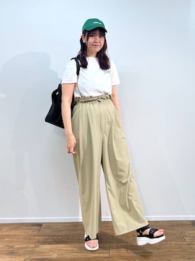 「BARNYARDSTORM（バンヤードストーム）のBARNYARDSTORM / パンチングトートL（トートバッグ）」を使った、チーさん（レディース・172cm）の春コーディネート