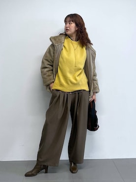 「BARNYARDSTORM（バンヤードストーム）のBARNYARDSTORM / ミンクライクコート（ブルゾン）」を使った、チーさん（レディース・172cm）の秋コーディネート