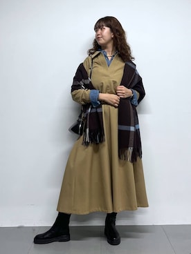 「BARNYARDSTORM（バンヤードストーム）のBARNYARDSTORM / ハイブリッドストレッチブーツ（ブーツ）」を使った、チーさん（レディース・172cm）の秋コーディネート