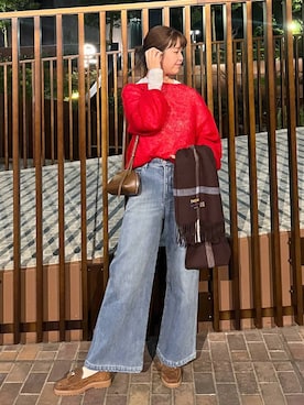 「BARNYARDSTORM（バンヤードストーム）のBARNYARDSTORM / 裏起毛マシュマロT / マシンウォッシャブル（Tシャツ/カットソー）」を使った、チーさん（レディース・172cm）の秋コーディネート