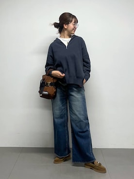 「アイテム（ネックレス）」を使った、チーさん（レディース・172cm）の秋コーディネート