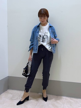 「アイテム（デニムジャケット）」を使った、チーさん（レディース・172cm・20代）の夏コーディネート