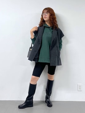 「アイテム（レギンス/スパッツ）」を使った、チーさん（レディース・172cm）の秋コーディネート