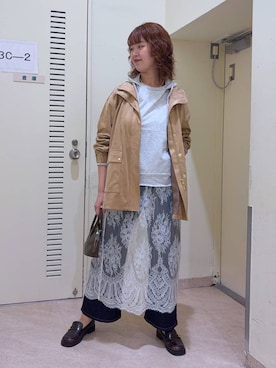 「VELETTO（ベレット）のBARNYARDSTORM / VELETTO(ヴェレット) / ミニボストンショルダー【別注】（ハンドバッグ、グリーン系）」を使った、チーさん（レディース・172cm）の秋コーディネート