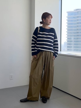 「新作」｜「アイテム（ローファー）」を使った、チーさん（レディース・172cm）の冬コーディネート