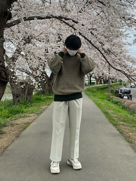 「ADER error（アーダーエラー）のアイテム（シューズ）」を使った、MARUさん（メンズ・170cm）の春コーディネート