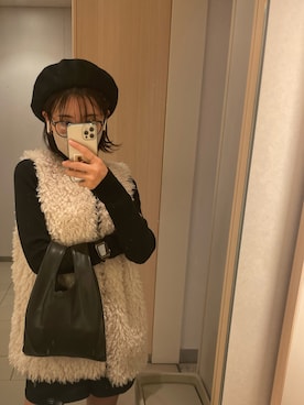 「DISCOAT（ディスコート）のアイテム（ハンチング/ベレー帽）」を使った、Riko さん（レディース・160cm）の秋コーディネート