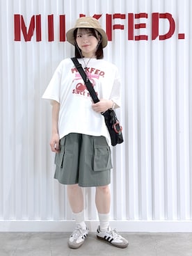 「MILKFED.（ミルクフェド）のアイテム」を使った、まりなさん（レディース・149cm）の夏コーディネート