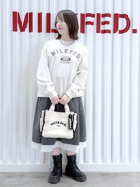 「MILKFED.（ミルクフェド）のアイテム」を使った、まりなさん（レディース・149cm）の秋コーディネート