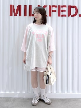 「MILKFED.（ミルクフェド）のアイテム」を使った、まりなさん（レディース・149cm）の夏コーディネート