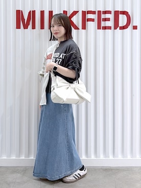 「MILKFED.（ミルクフェド）のアイテム」を使った、まりなさん（レディース・149cm）の夏コーディネート