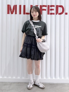 「MILKFED.（ミルクフェド）のアイテム」を使った、まりなさん（レディース・149cm）の夏コーディネート