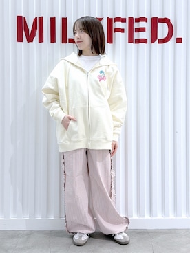 「MILKFED.（ミルクフェド）のアイテム」を使った、まりなさん（レディース・149cm）の春コーディネート