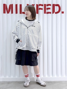 「MILKFED.（ミルクフェド）のアイテム」を使った、まりなさん（レディース・149cm）の春コーディネート