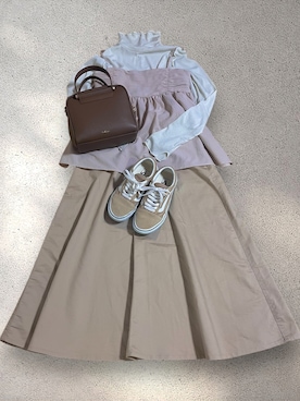 「しまむら（シマムラ）のアイテム（バッグ）」を使った、ゆるりさん（レディース・150cm）の秋コーディネート
