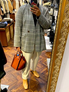 「UNIQLO（ユニクロ）のエクストラファインメリノリブタートルネックセーター（長袖）（ニット/セーター）」を使った、Cさん（レディース・163cm）の秋コーディネート