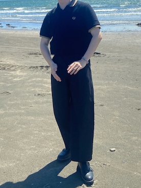 「フレッドペリー」｜「アイテム（その他シューズ）」を使った、かうさん（メンズ・173cm）の夏コーディネート