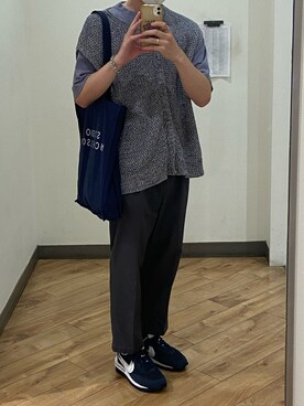 「Sacai（サカイ）のアイテム（シューズ、ブラック系）」を使った、かうさん（メンズ・173cm）の夏コーディネート